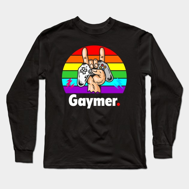 Gaymer the pride computer gamer Long Sleeve T-Shirt by Peter the T-Shirt Dude